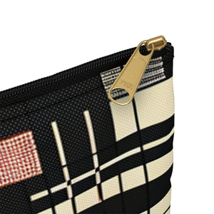 Human Resources Accessory Pouch - Classic Brown Black Red Pattern