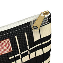 Load image into Gallery viewer, Human Resources Accessory Pouch - Classic Brown Black Red Pattern