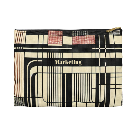 Marketing Accessory Pouch - Classic Brown Black Red Pattern